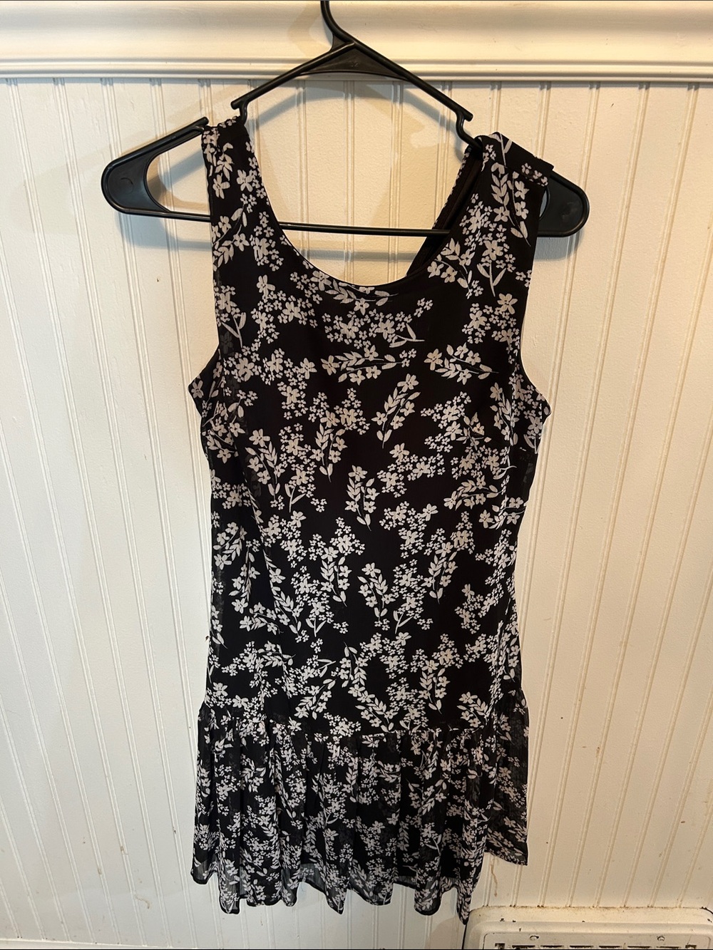Calvin Klein Black Floral Sleeveless Mini Dress